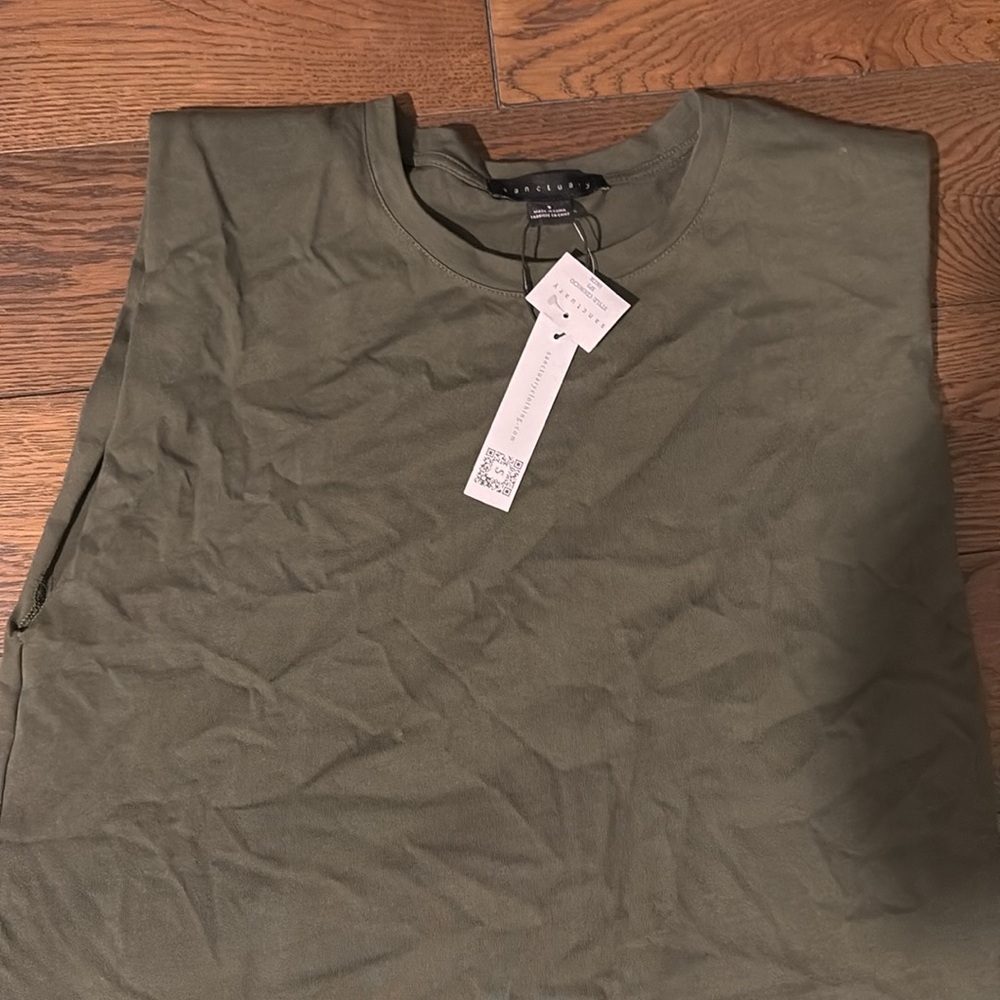 Sanctuary army green shoulder pad tank dress - Picture 3 of 5
